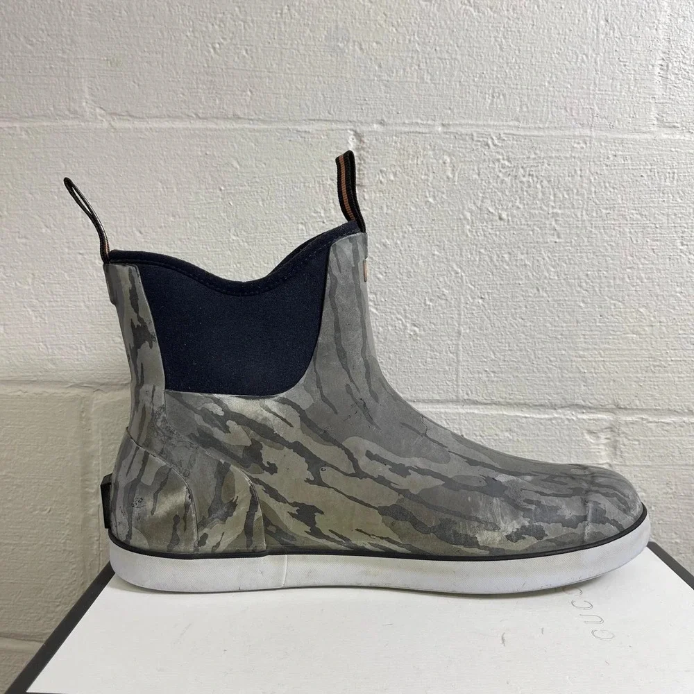 Huk Rogue Wave Deck Ankle Boots Grey Waterproof Pull On Men's Size 14 US/13 UK